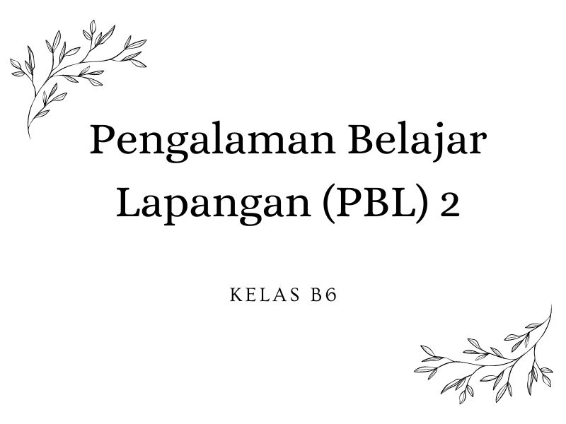 Pengalaman Belajar Lapangan (PBL) 2 Kelas B6