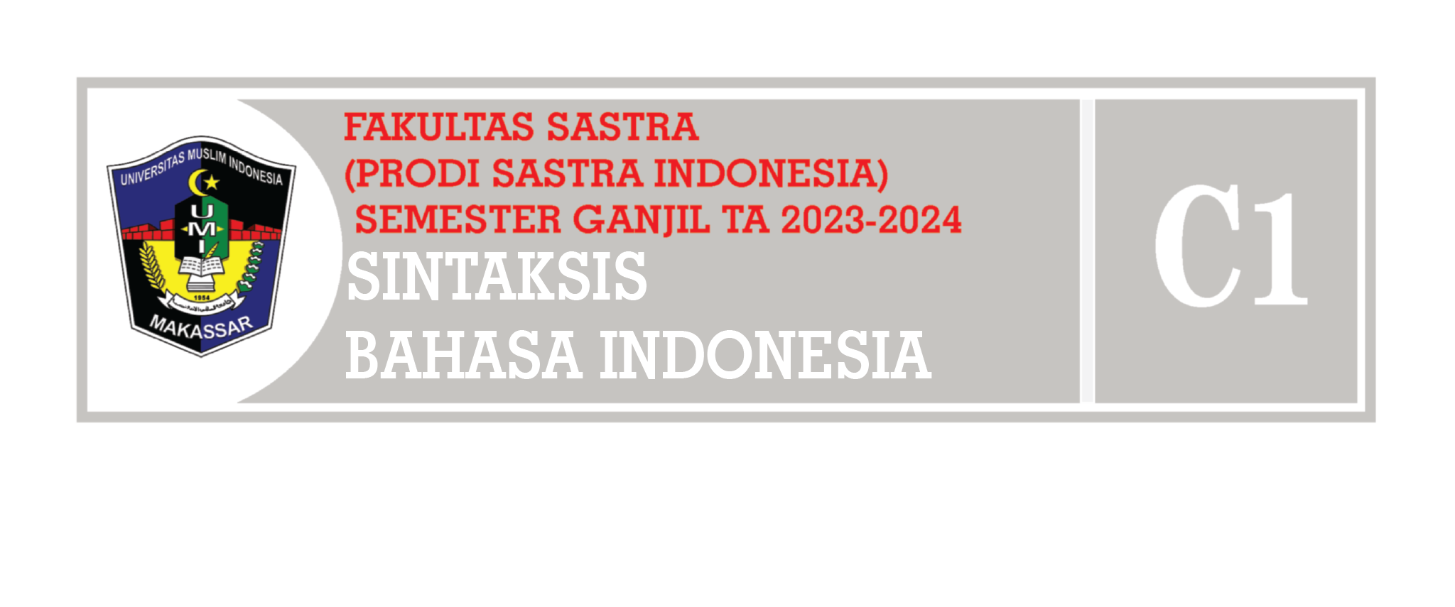 1862IK301 -3- SINTAKSIS BAHASA INDONESIA - C1 - F20 - SENIN