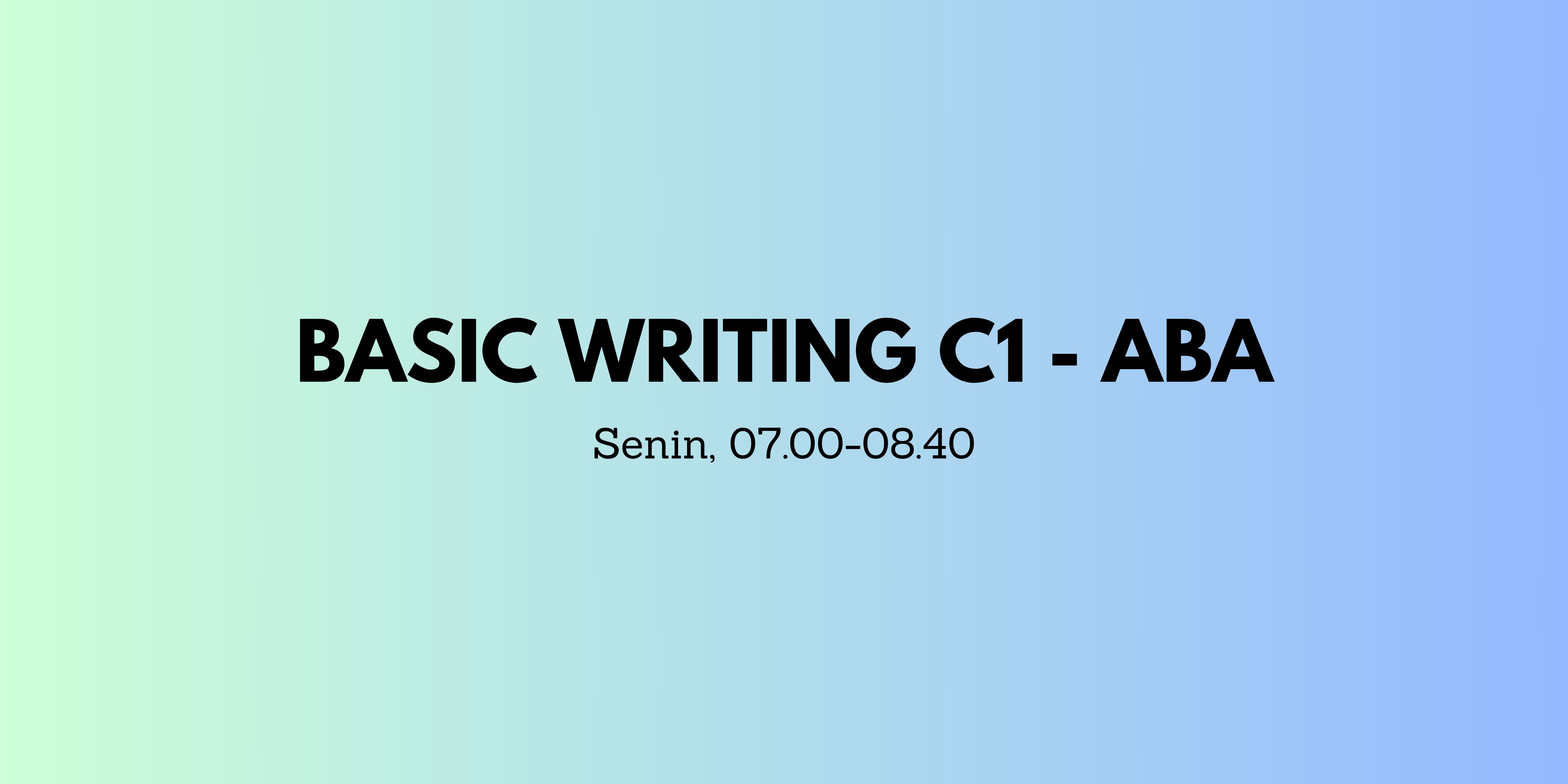 18642IK109-2023/2024-C1 Basic Writing
