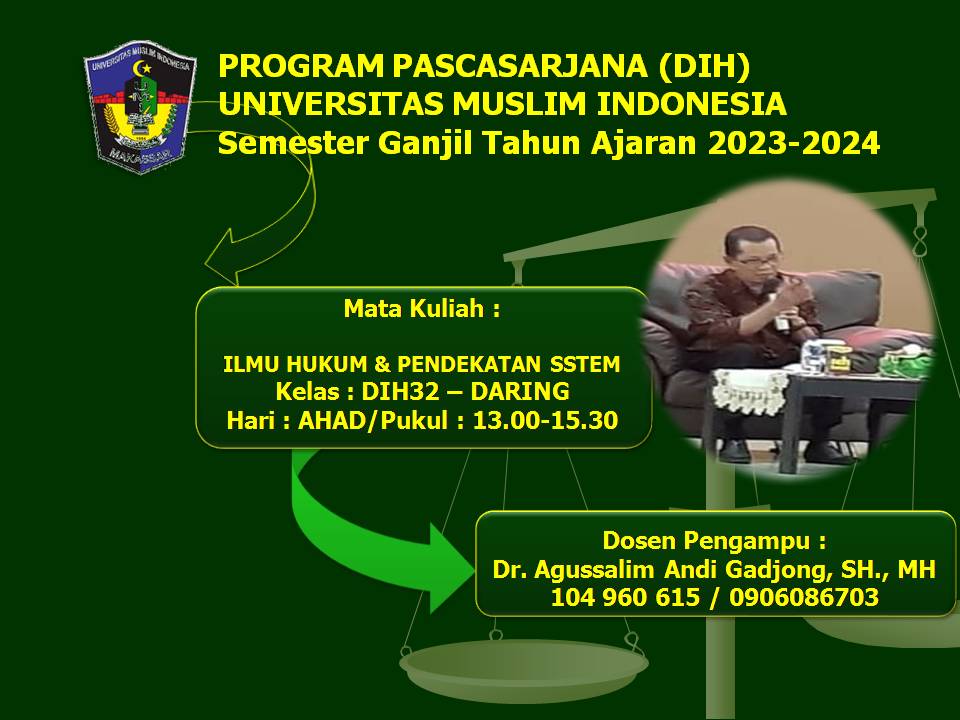 ILMU HUKUM &amp; PENDEKATAN SISTEM-Ganjil-23/24-AHAD-32/DIH32-DARING