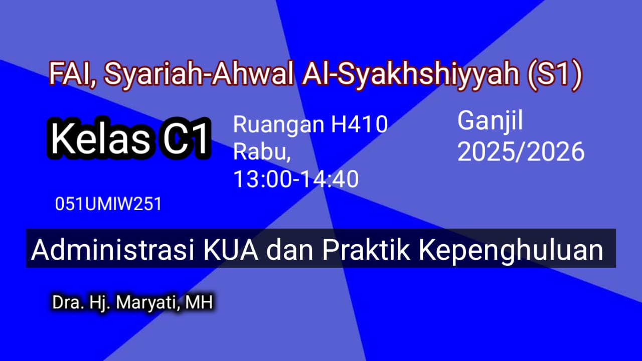 051UMIW251-2025/2026-ADMINISTRASI KUA DAN PRAKTIK KEPENGHULUAN-C1