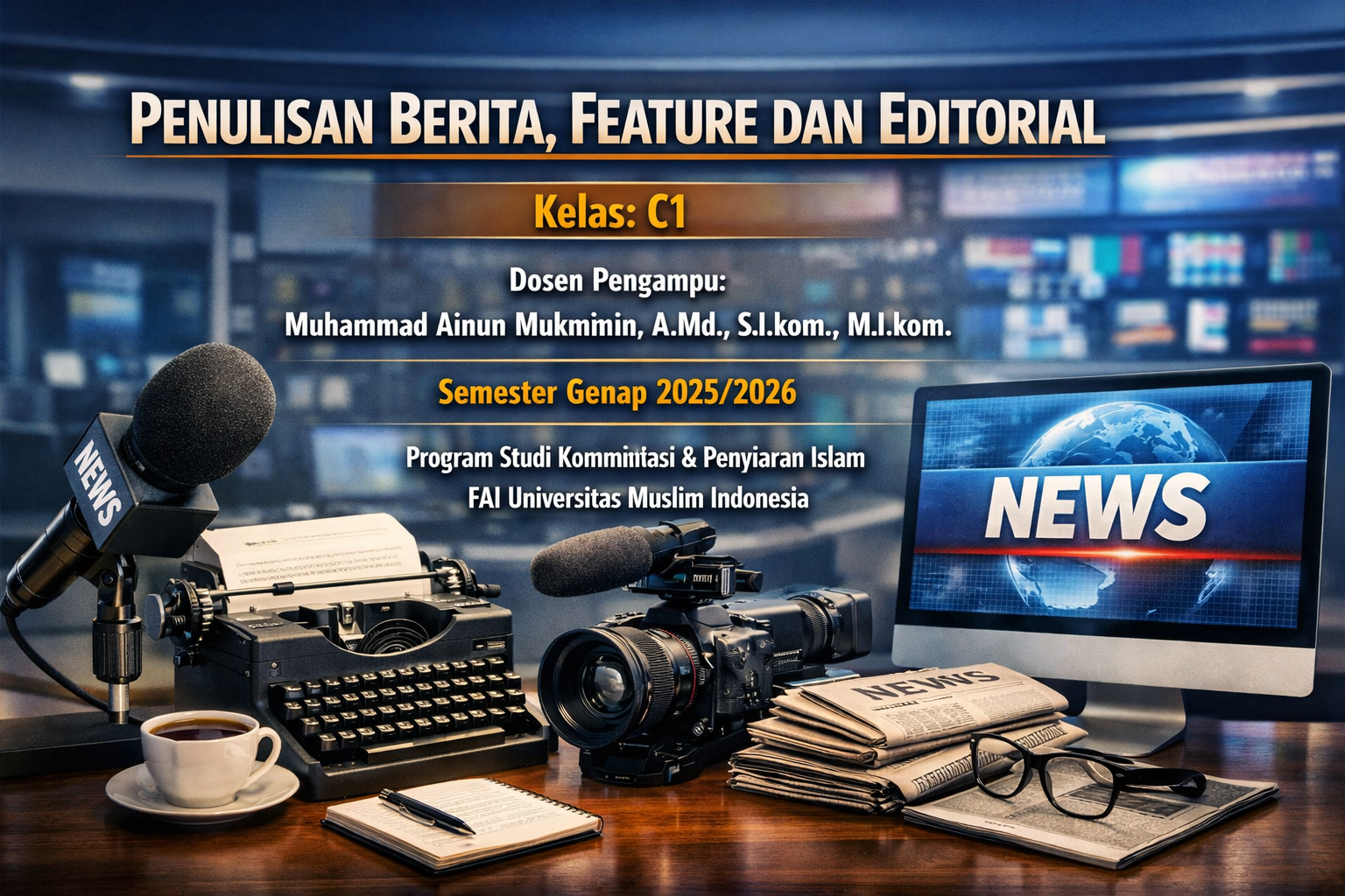 121KPI6W305 - PENULISAN BERITA, FEATURE DAN EDITORIAL - 121 - DAKWAH - KOMUNIKASI &amp; PENYIARAN ISLAM (S1) - C1