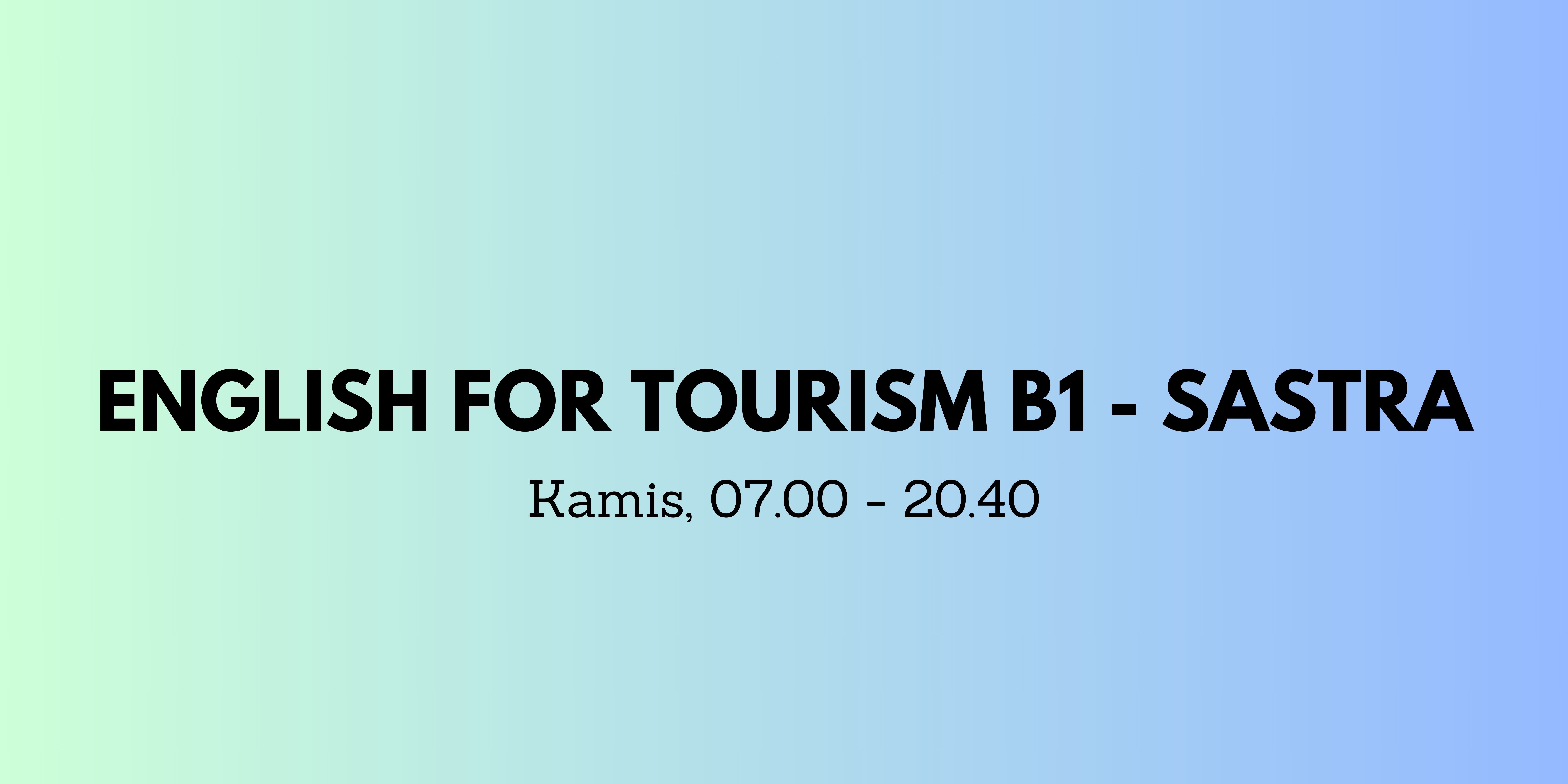 18613IP312-2023/2024-B1 English for Tourism